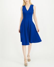 Calvin Klein Fit   Flare Midi Dress   Reviews - Dresses - Women - Macy s at Macys